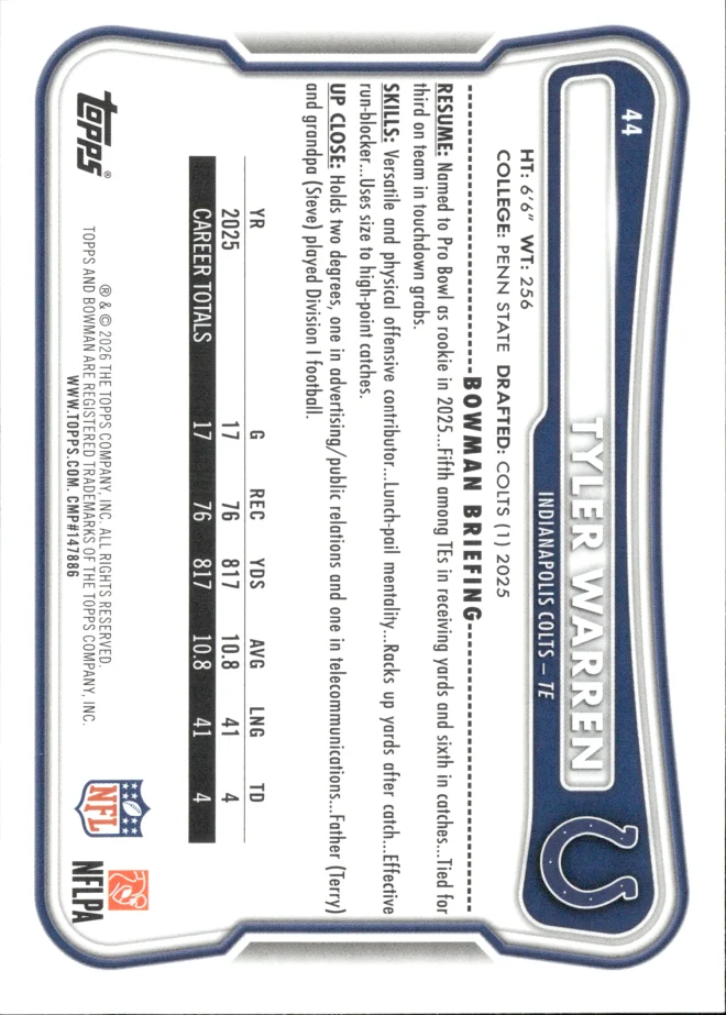 Tyler Warren card back