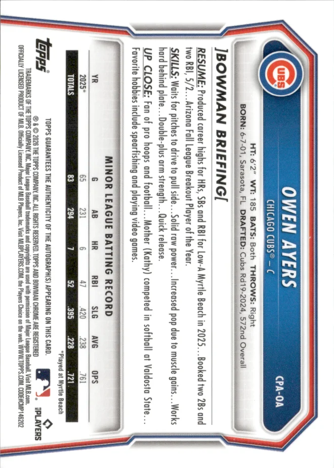 Owen Ayers card back