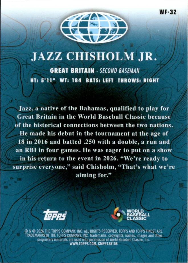 Jazz Chisholm Jr. card back