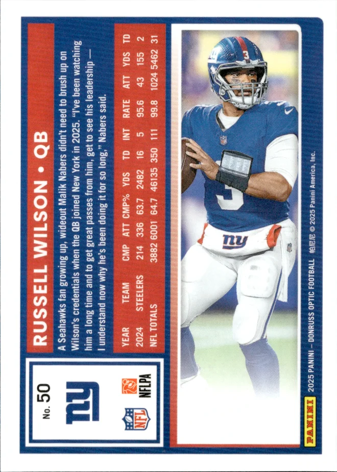 Russell Wilson card back