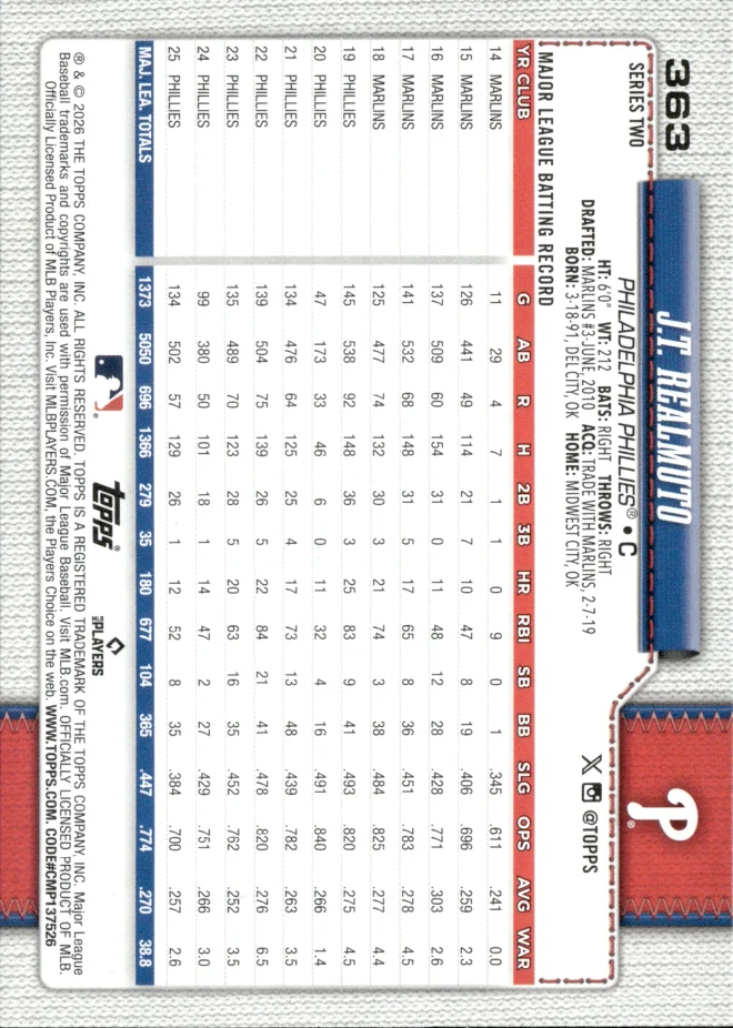 J.T. Realmuto card back
