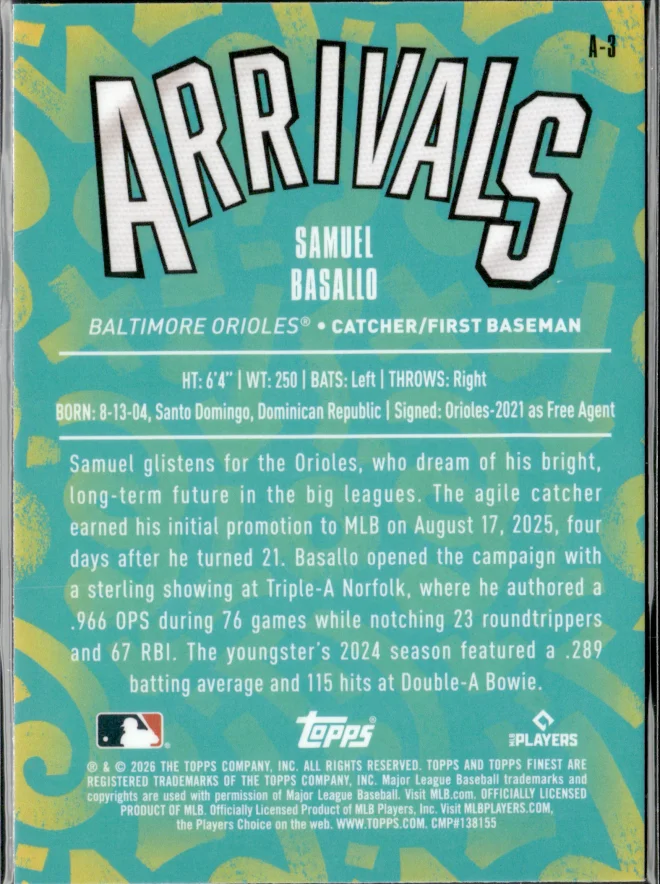Samuel Basallo card back