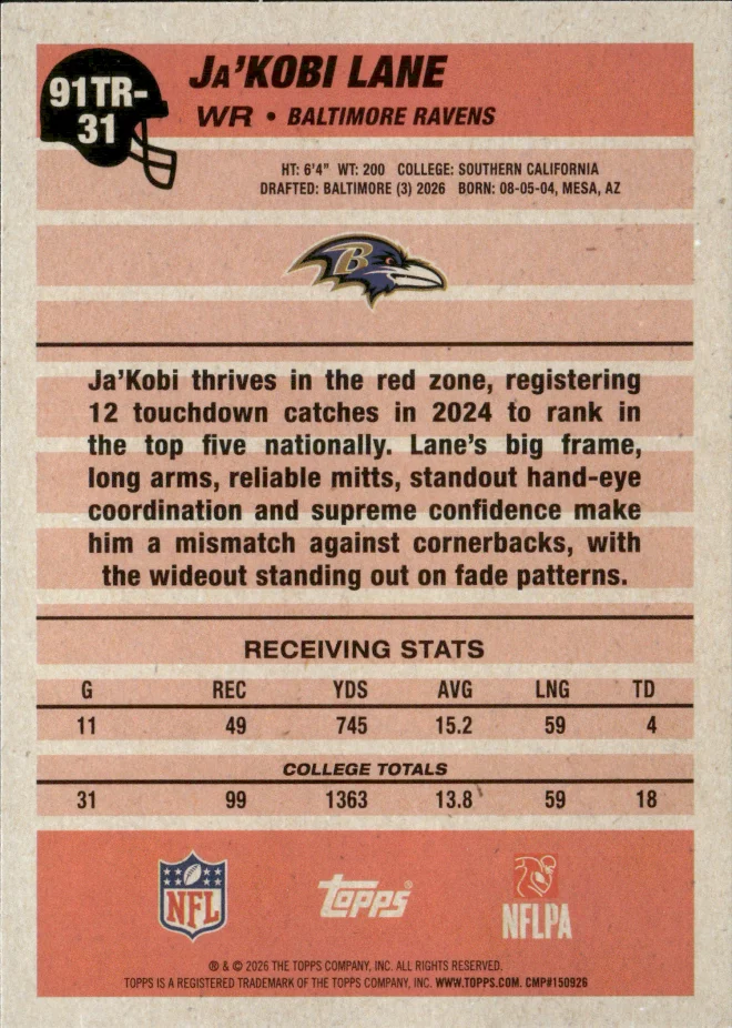 Ja'Kobi Lane card back