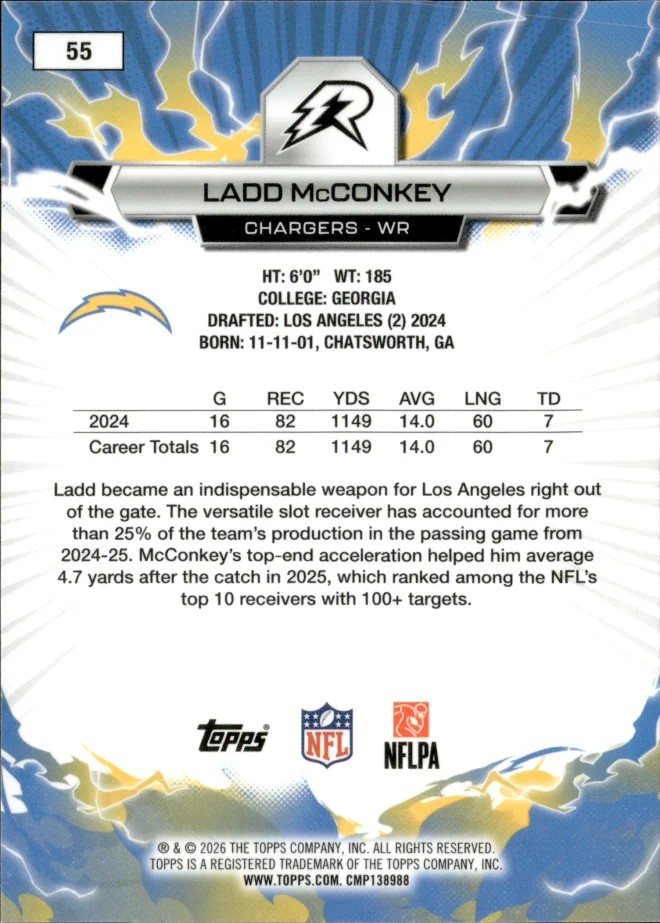 Ladd McConkey card back