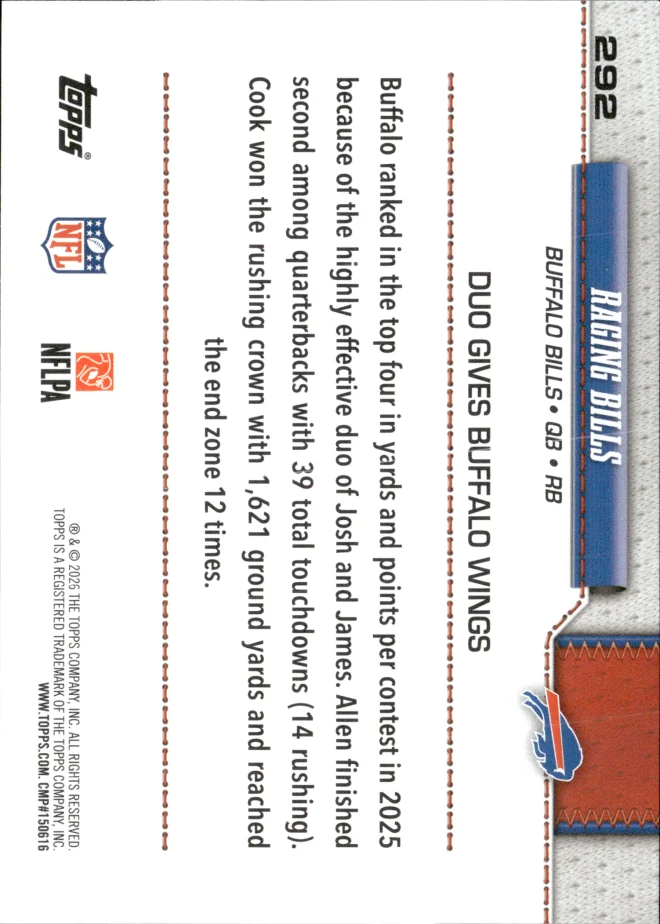 Josh Allen / James Cook card back