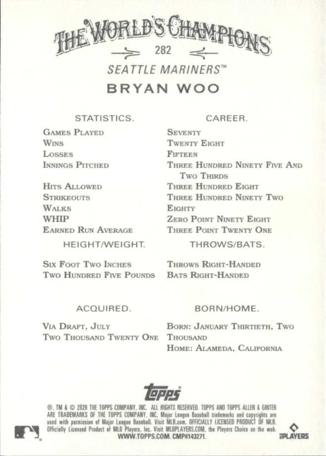 Bryan Woo card back