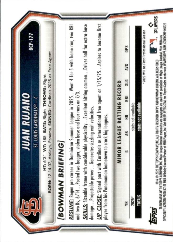 Juan Rujano card back