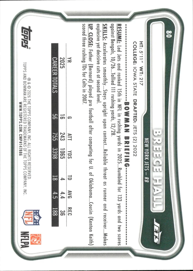 Breece Hall card back