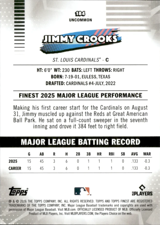 Jimmy Crooks card back