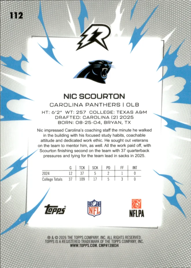 Nic Scourton card back