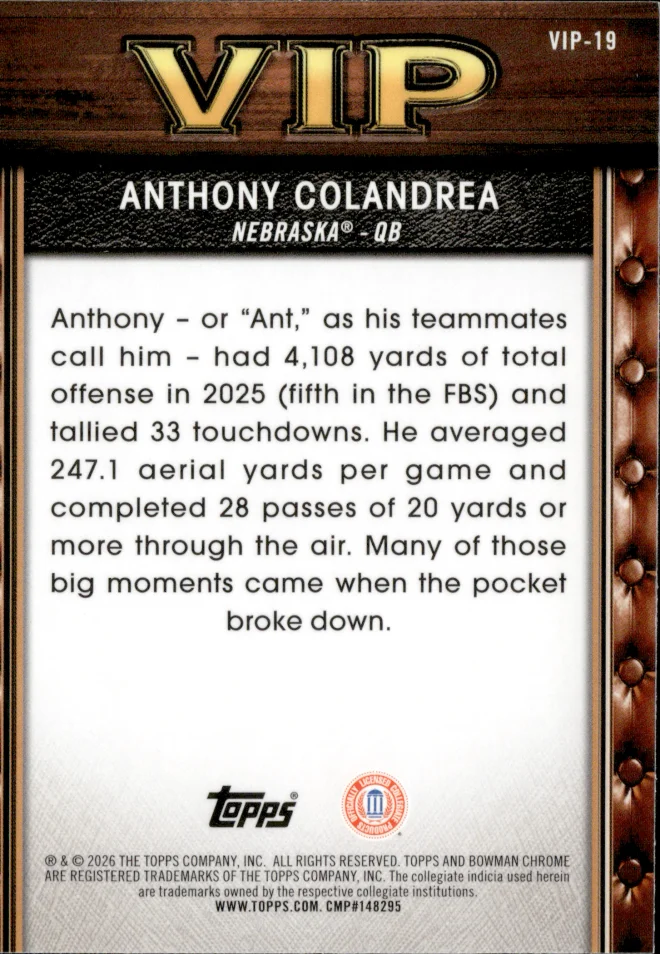 Anthony Colandrea card back