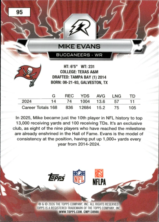 Mike Evans card back