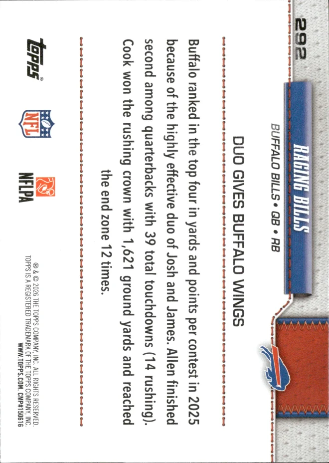 Josh Allen / James Cook card back