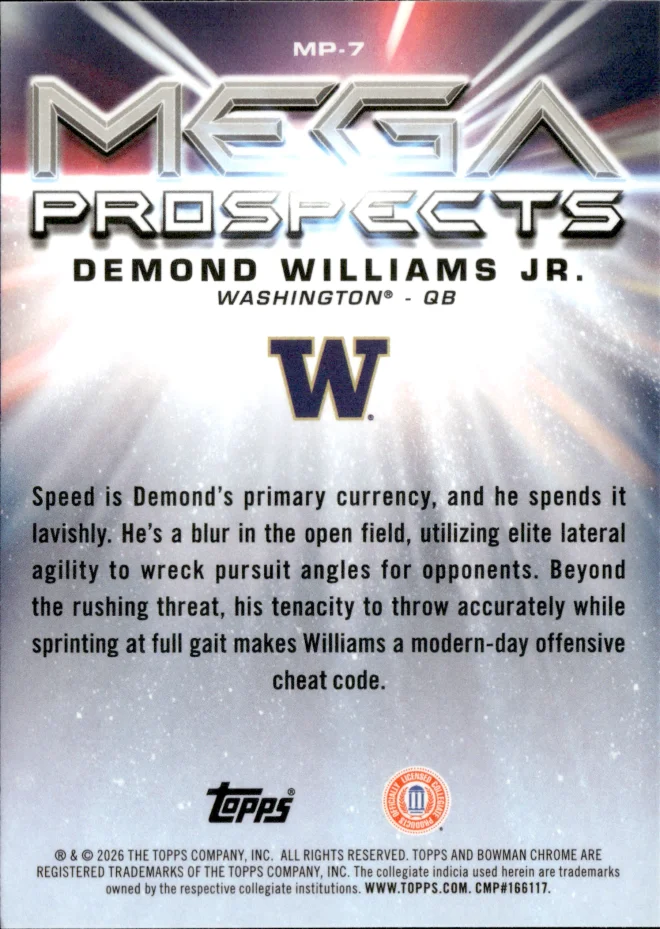 Demond Williams Jr. card back