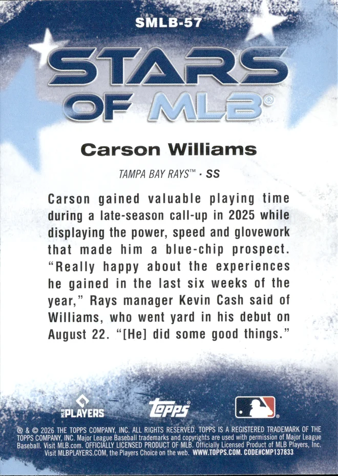 Carson Williams card back
