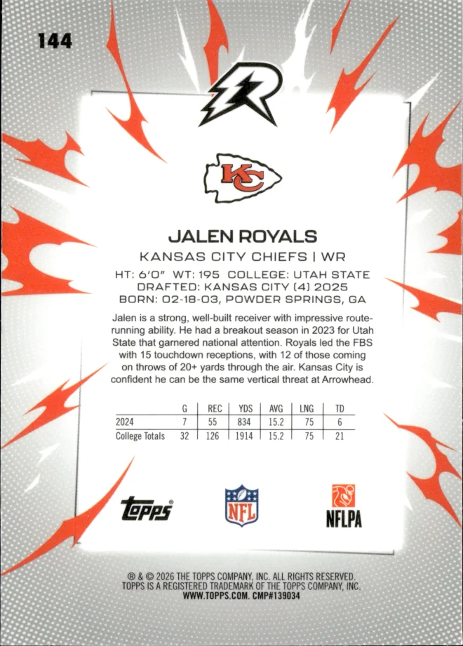 Jalen Royals card back