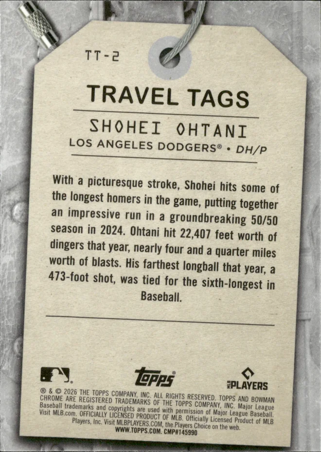 Shohei Ohtani card back