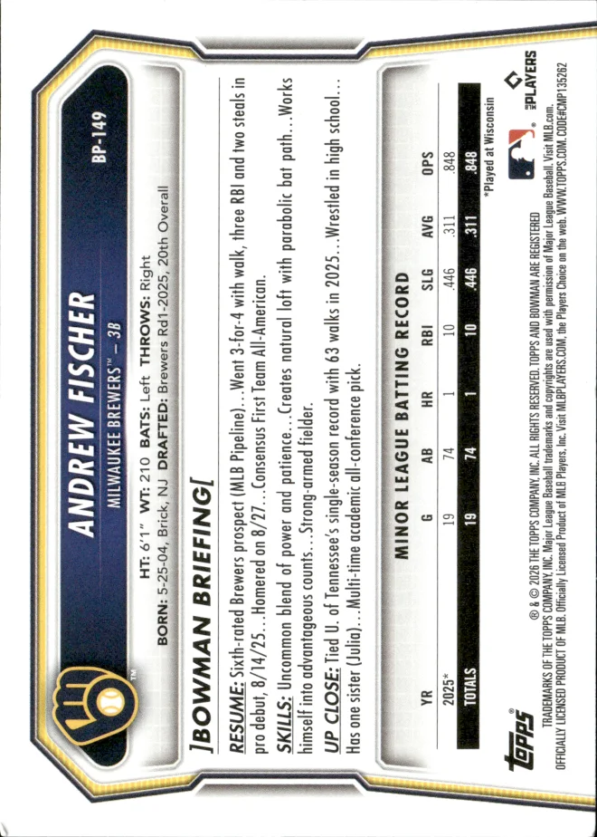 Andrew Fischer card back