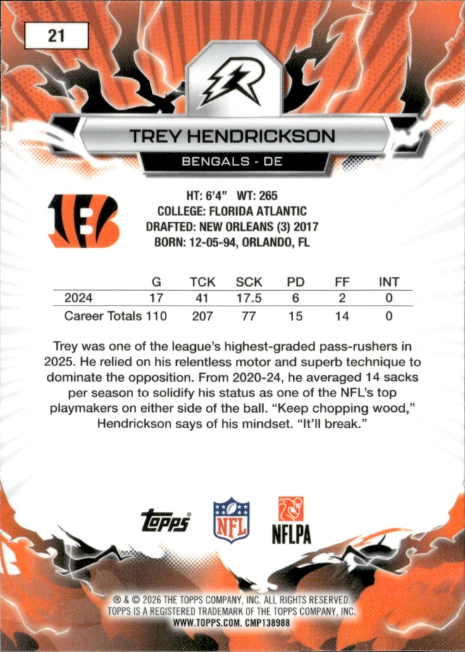 Trey Hendrickson card back