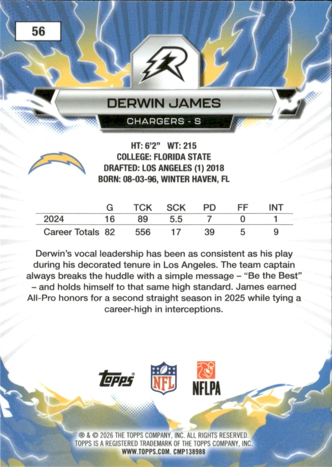 Derwin James card back