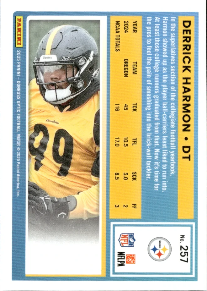 Derrick Harmon card back