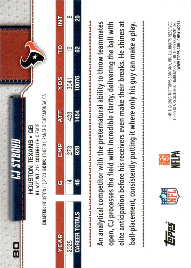 CJ Stroud card back