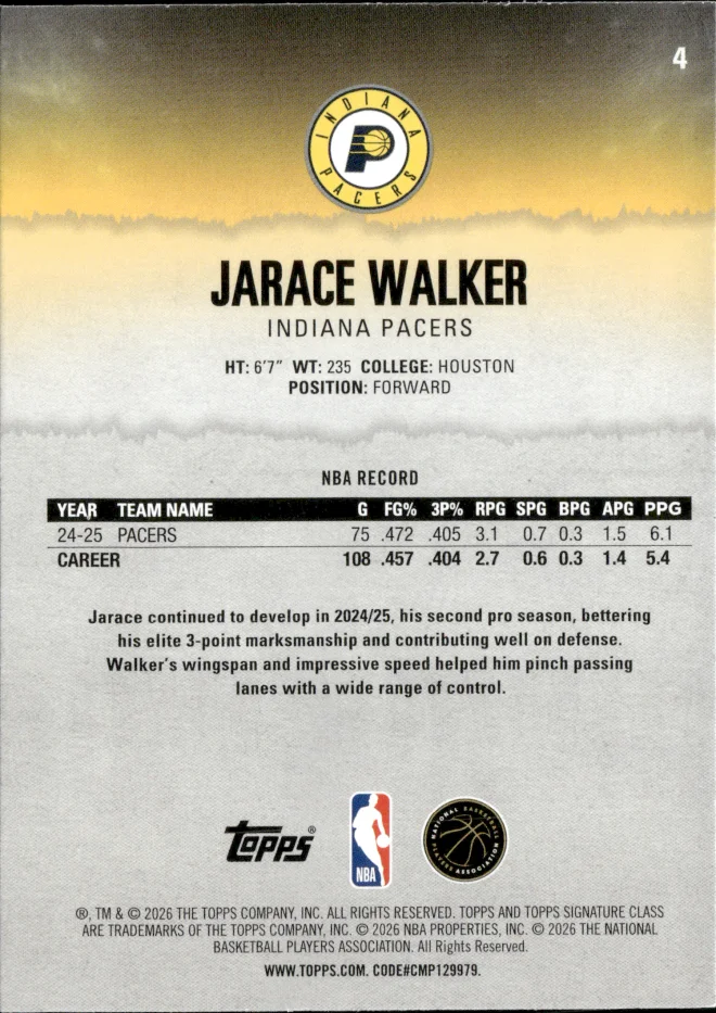 Jarace Walker card back