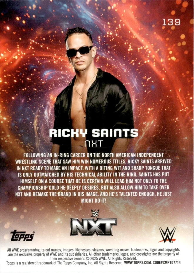 Ricky Saints card back