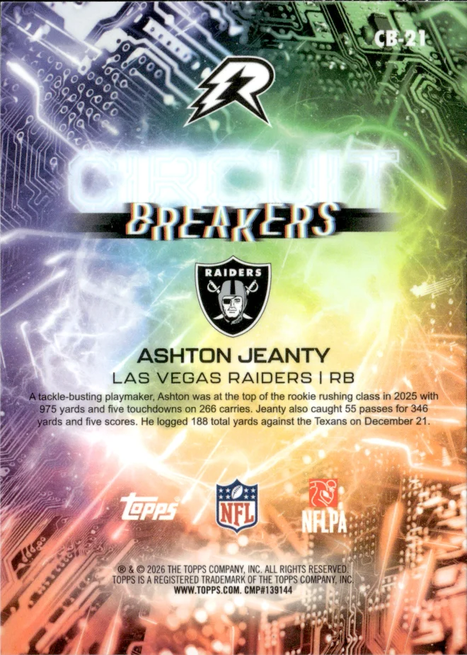 Ashton Jeanty card back