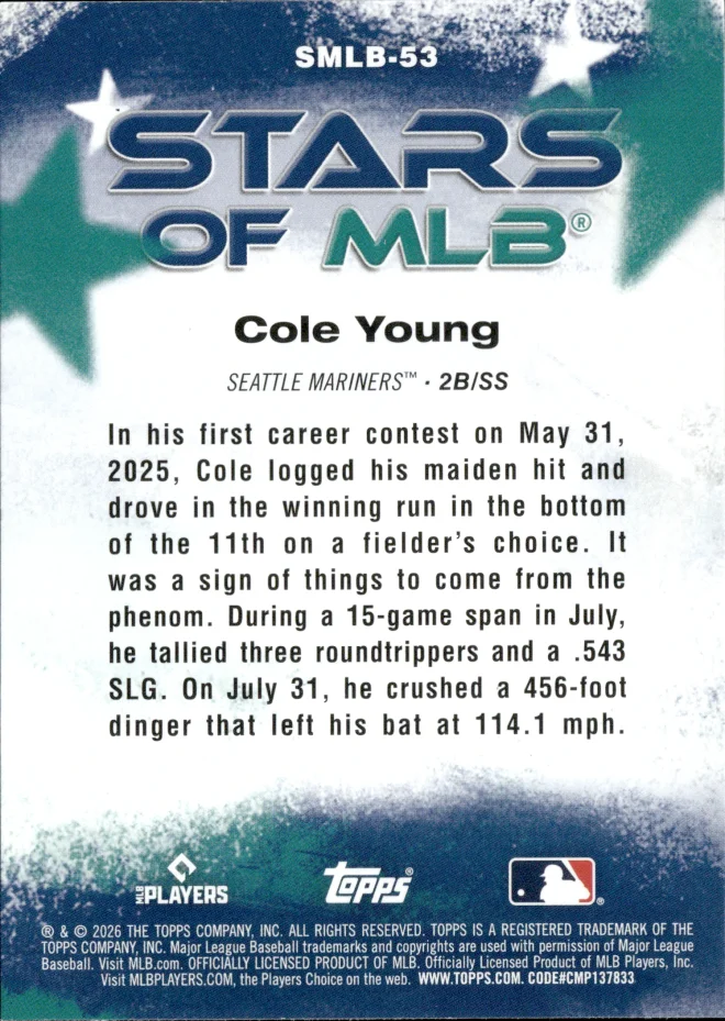 Cole Young card back