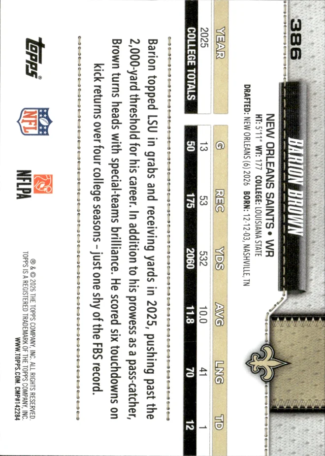 Barion Brown card back
