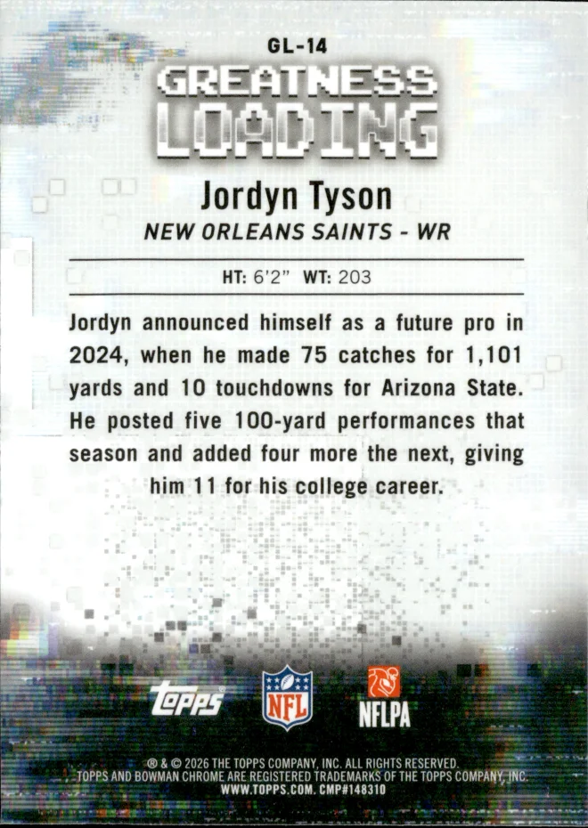 Jordyn Tyson card back