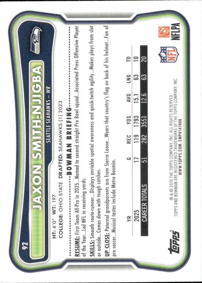 Jaxon Smith-Njigba card back