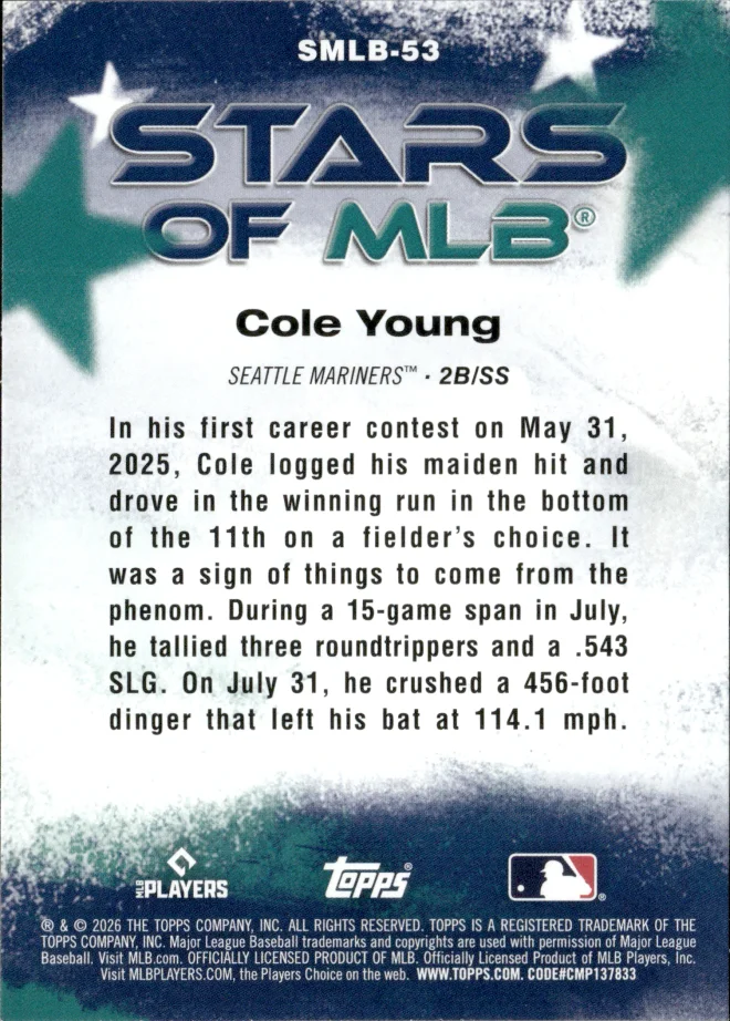 Cole Young card back