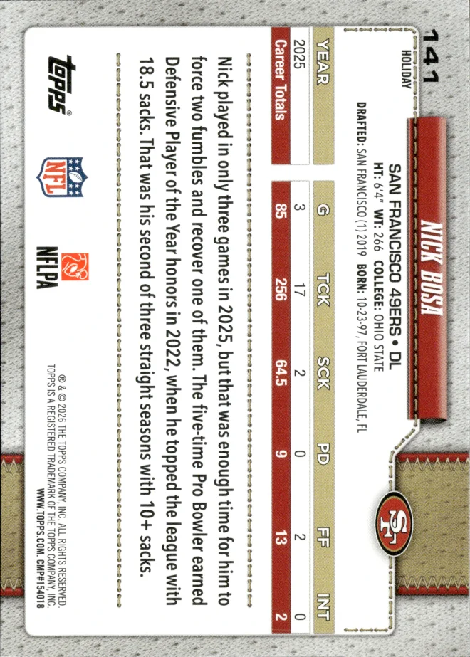 Nick Bosa card back