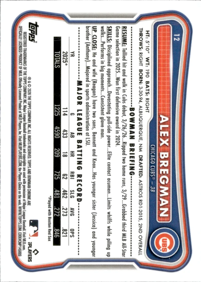 Alex Bregman card back