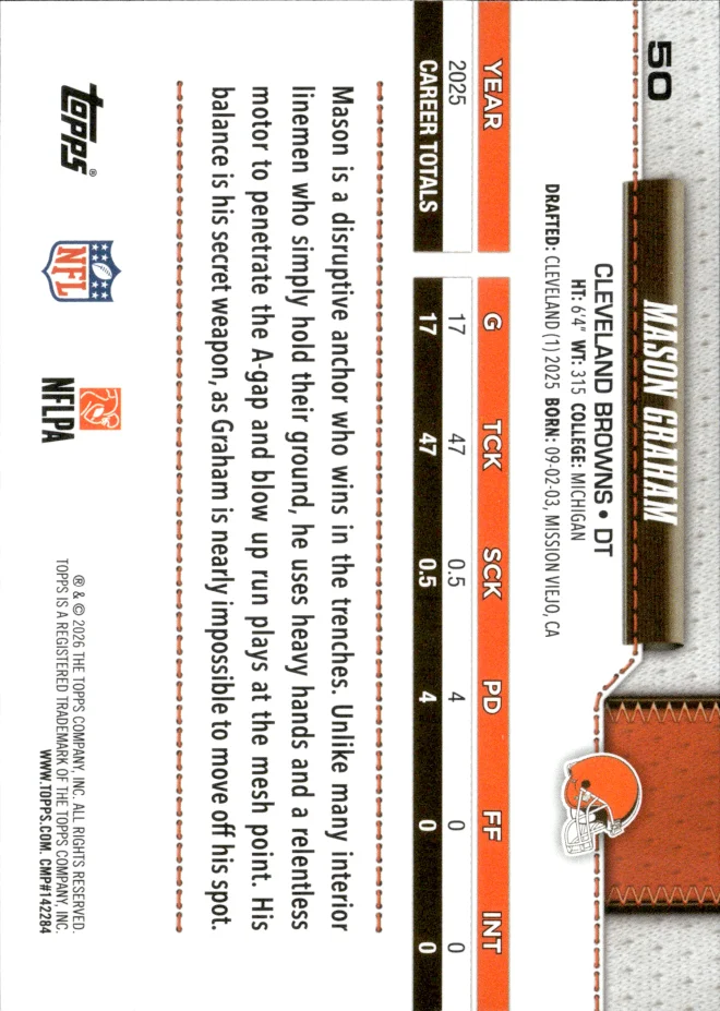 Mason Graham card back