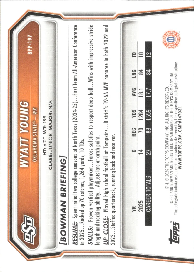 Wyatt Young card back
