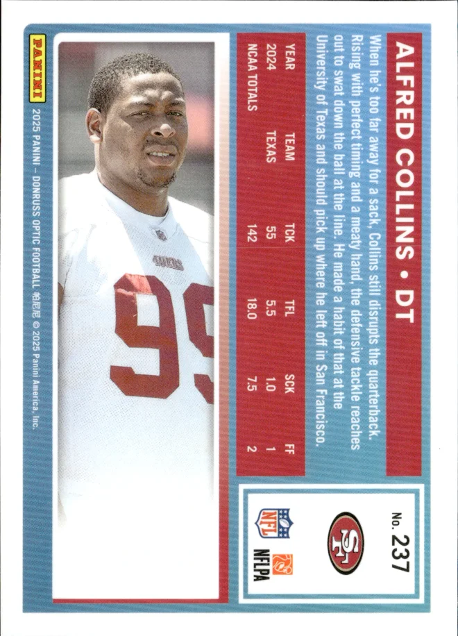 Alfred Collins card back