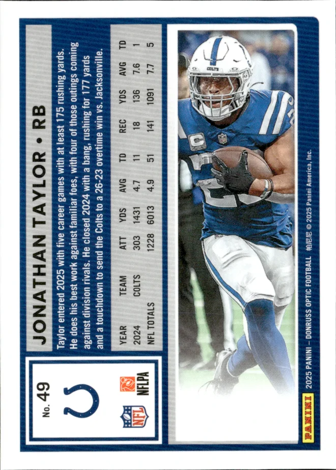 Jonathan Taylor card back