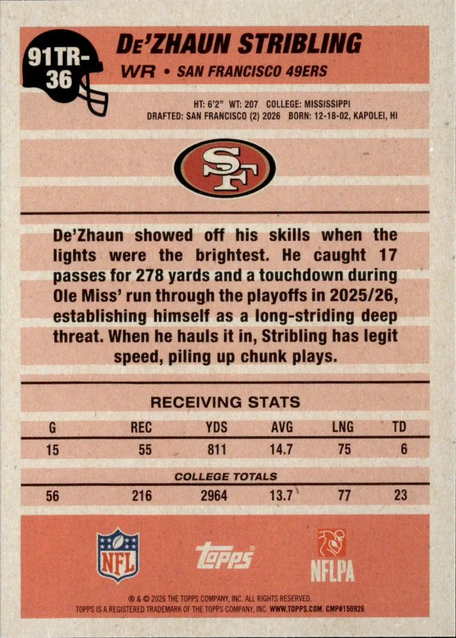 De'Zhaun Stribling card back