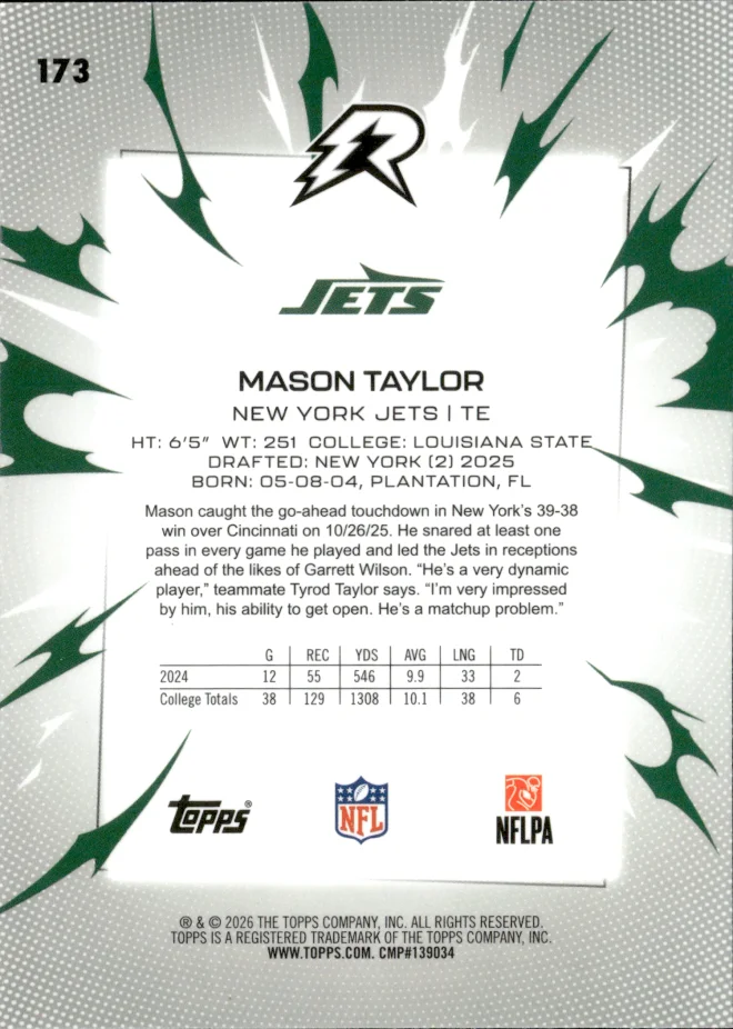 Mason Taylor card back