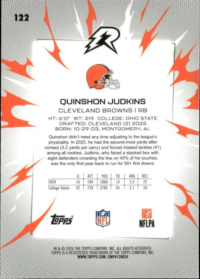 Quinshon Judkins card back