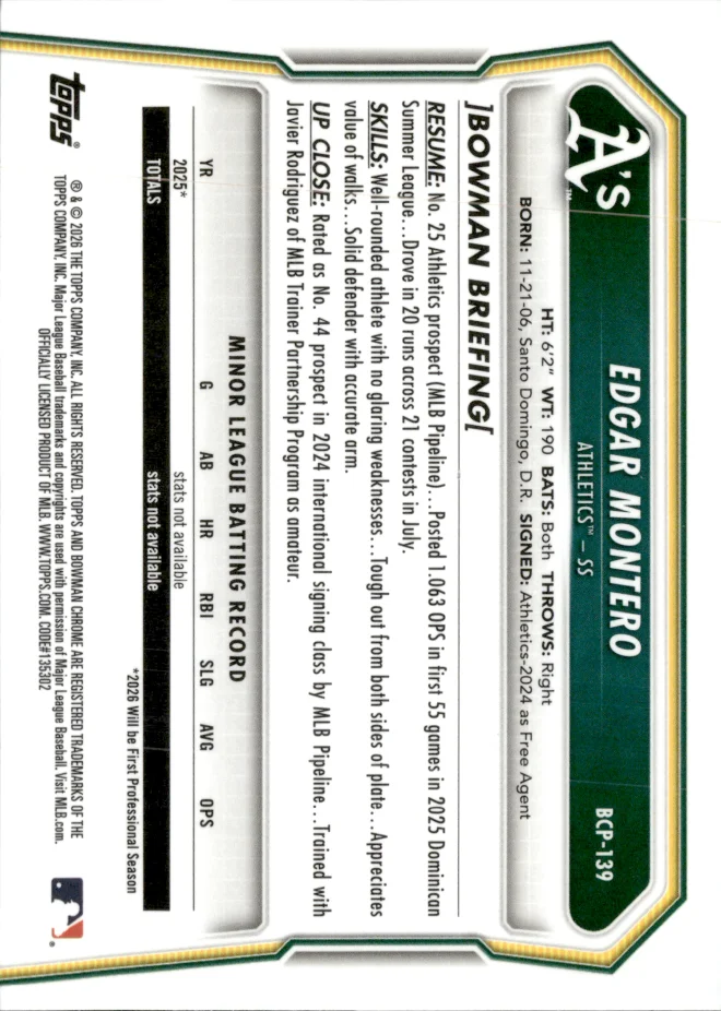 Edgar Montero card back