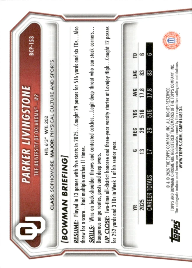 Parker Livingstone card back