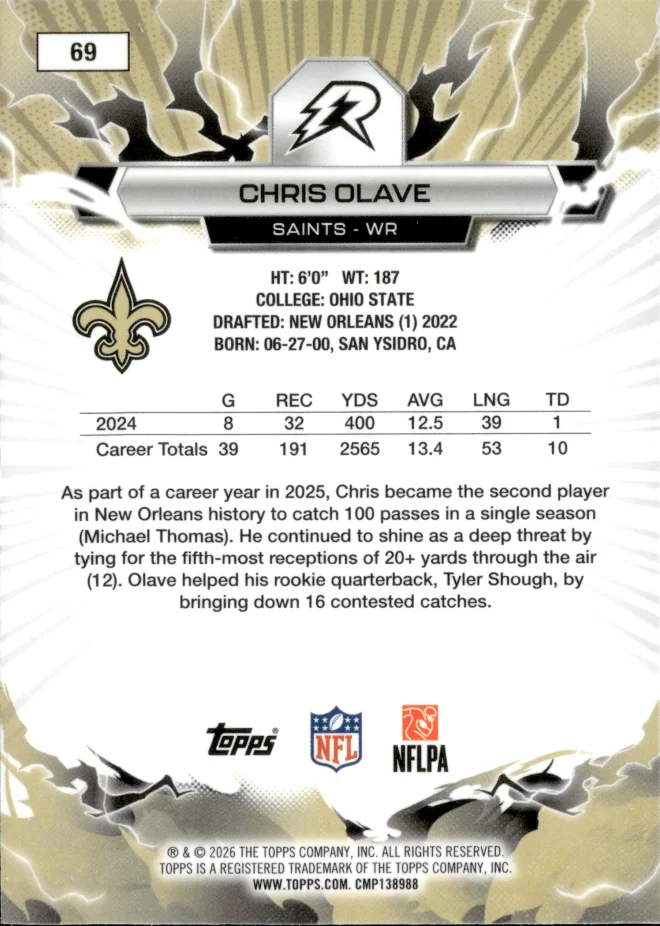 Chris Olave card back