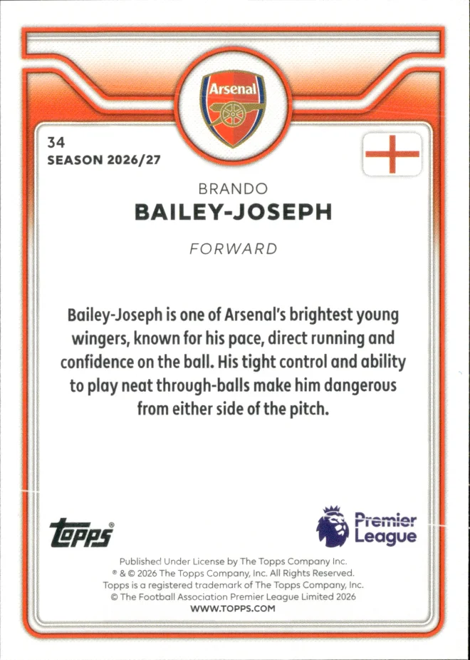 Brando Bailey-Joseph card back