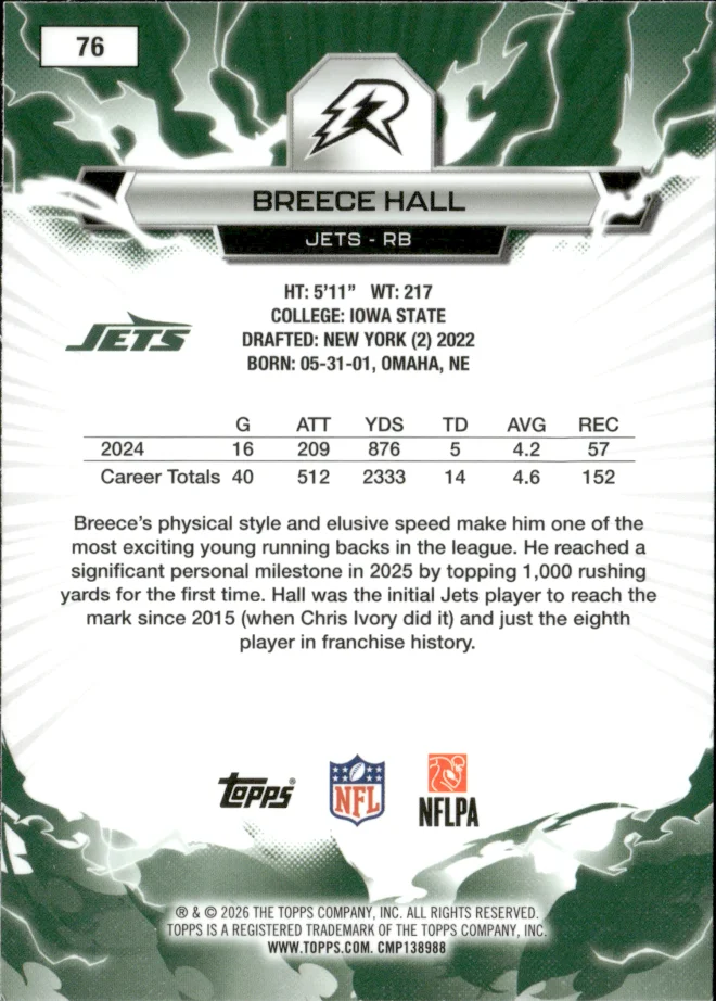 Breece Hall card back