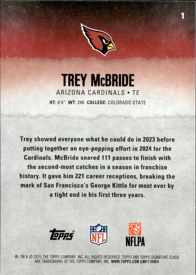 Trey McBride card back
