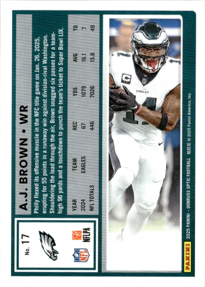 A.J. Brown card back